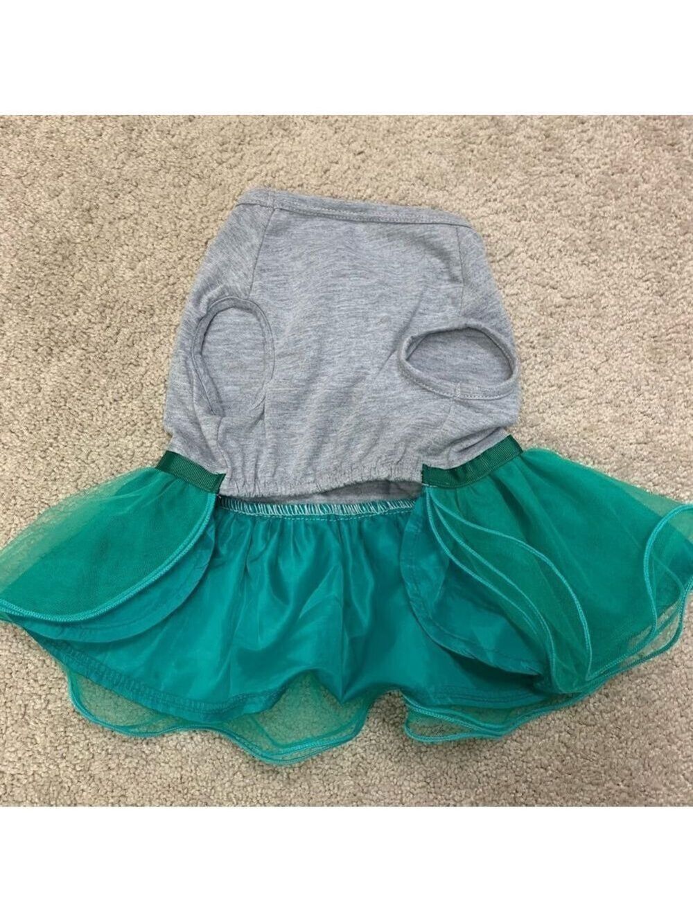 TOP Paw small breed dog Little Miss Shenanigans four leaf clover gray dress Sz M